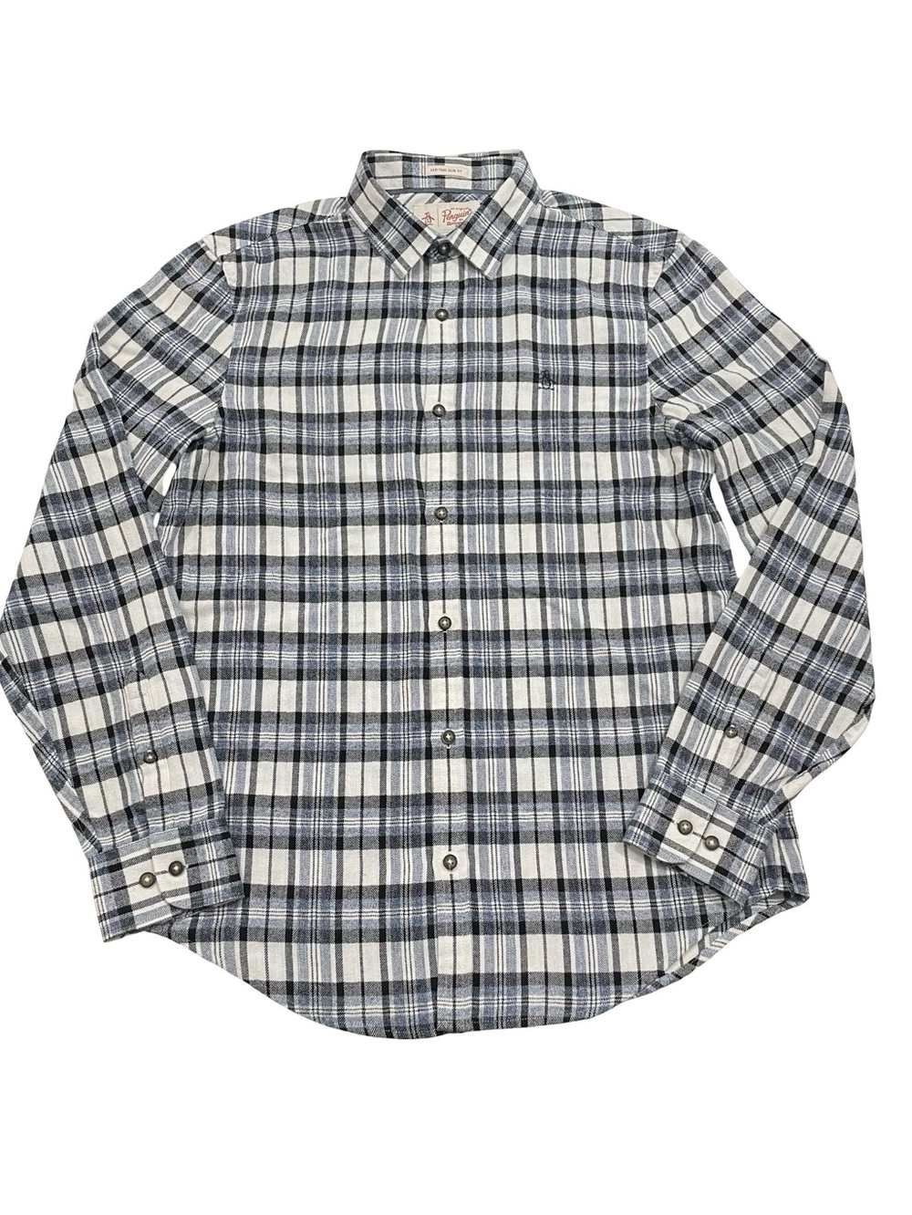 Original Penguin Size M Button-Up Plaid Shirt (Retail $90)